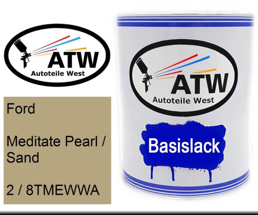 Ford, Meditate Pearl / Sand, 2 / 8TMEWWA: 1L Lackdose, von ATW Autoteile West.